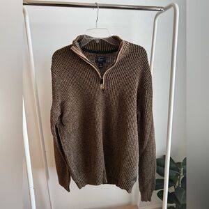 MENS Bass Brown Sweater Quarter Zip